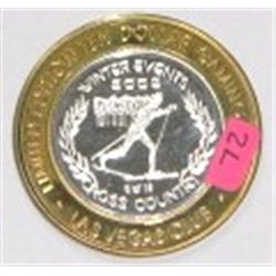 SILVER STRIKE .999 FINE SILVER $10 CASINO GAMING COIN *WINTER EVENTS 2002/LAS VEGAS CLUB* 1.34ozs!!