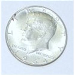 1964-D KENNEDY SILVER HALF DOLLAR *RARE AU+ HIGH GRADE!! SILVER COIN CAME OUT OF SAFE BOX!!