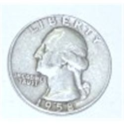 1958-D WASHINGTON SILVER QUARTER DOLLAR *RARE EARLY AU HIGH GRADE QUARTER!!