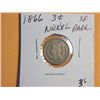 Image 1 : 1866 3 CENT NICKEL