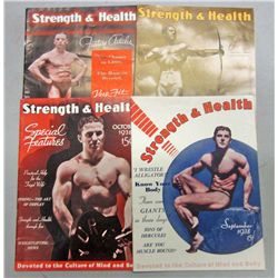 LOT OF 4 1938 STRENGTH AND HEALTH MAGAZINES
