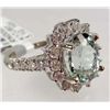 Image 3 : 14K WHITE GOLD LADIES AQUAMARINE AND DIAMOND RING - SIZE 6.5