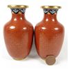 Image 2 : LOT OF 2 CLOISONNE VASES