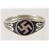 Image 1 : STERLING SILVER GERMAN NAZI ENAMELED NSDAP RING