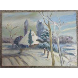 SIGNED PAINTING OF TACHIKAWA JAPAN LANDSCAPE - STEWART