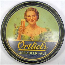 VINTAGE ORTLIEBS LAGER BEER ADVERTISING TRAY
