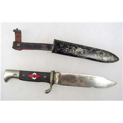 GERMAN NAZI HITLER YOUTH HJ UTILITY KNIFE W/ SCABBARD