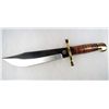 Image 2 : WILD BOAR LARGE CAPTAINS BOWIE KNIFE W/ STACKED LEATHER HANDLE AND SHEATH