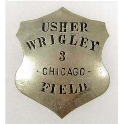 USHER CHICAGO WRIGLEY FIELD #3 EMPLOYEE BADGE