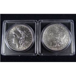 LOT OF 2 US MORGAN SILVER DOLLARS - 1885-O & 1900-O