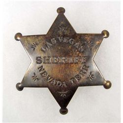 LAS VEGAS NEVADA TERRITORY SHERIFF BRASS BADGE