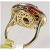 Image 4 : 14K GOLD OVER STERLING SILVER LADIES RUBY AND SAPPHIRE RING - SIZE 8.5