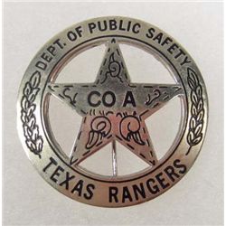 TEXAS RANGERS DEPARTMENT OF PUBLIC SAFETY CO A LAW BADGE