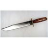 Image 2 : WILD BOAR MARINE FIGHTER BOWIE KNIFE W/ STACKED LEATHER HANDLE AND SHEATH