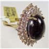 Image 3 : 14K GOLD OVER STERLING SILVER LADIES RUBY AND SAPPHIRE RING - SIZE 8