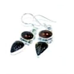 Tourmaline & Carved Stone Earrings
