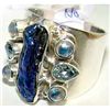 Image 1 : Silver and Blue Topaz & Biwa Pearl Ring