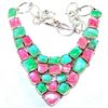Image 1 : Green & Pink  Moonstone  Necklace