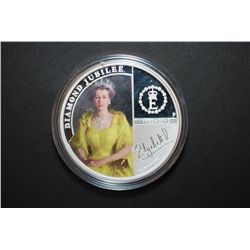 2012 Australia $1 Diamond Jubilee H.M. Queen Elizabeth II Silver Foreign Coin In Display Case With C
