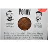 Image 1 : 1973 US Lincoln Penny With Kennedy Profile Imprint On Obv. With Coincidences; UNC; EST. $5-10