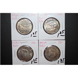1980 Assorted State Dollars; California, Oregon, Nevada & South Dakota; Lot of 4; EST. $10-15