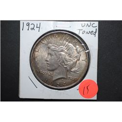 1924 US Peace $1; UNC; Toned; EST. $40-50