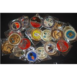 Assorted Military Challenge Coins; Various Dates, Bases, People, Etc.; Lot of 20; EST. $40-60