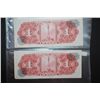 Image 2 : 1965 Mexico Un Peso Foreign Bank Note; Lot of 2 Notes; EST. $5-10