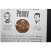 Image 2 : 1973 US Lincoln Penny With Kennedy Profile Imprint On Obv. With Coincidences; UNC; EST. $5-10