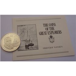 Cook Islands 1988 Silver Proof 50 Dollars Great Explorers: Fridtjof Nansen