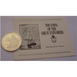 Cook Islands 1988 Silver Proof 50 Dollars Great Explorers: Abel Janszoon Tasman