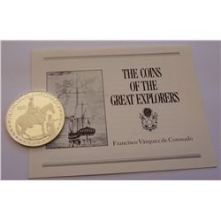 Cook Islands 1988 Silver Proof 50 Dollars Great Explorers: Francisco Vasquez de Coronado