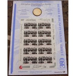 Germany 1998 J 10 Mark Silver Peace of Westphalia PNC