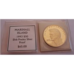 Marshall Islands 1993 50 Dollars Silver Proof Elvis Presley