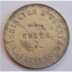 Washington and Fanning Islands Dollar Check Piece