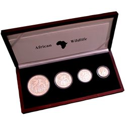 Zambia 2003 African Wildlife 4-Coin Silver Proof Set