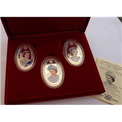 Zambia 2002 Queen Elizabeth II Jubilee 3 Coin Coloured Silver Proof Set