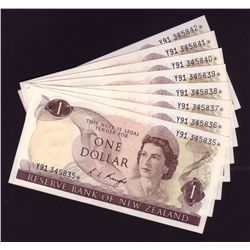 New Zealand (1975-1977) Dollar Star Replacement Run of 8