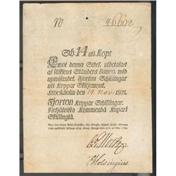 Sweden 1803 14 Koppar Schillingar