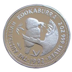 Australia 1992 2 Dollars 2 Ounce Kookaburra with NAA Privy Mark