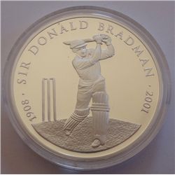 Australia 2001 5 Dollars Don Bradman Silver Proof