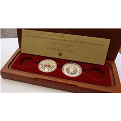 Australia 2002-2003 Dollar Coloured Silver Proof Golden Jubilee Pair