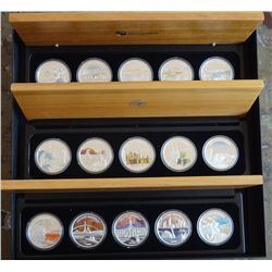 Australia 2006-2008 Dollar Discover Australia 15-Coin Coloured Silver Proof Set