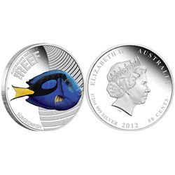 Australia 2012 50 Cents Sealife: Surgeonfish Coloured Silver Proof