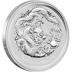 Australia 2012 Dollar Year of the Dragon 1 Ounce Silver Brilliant UNC Lot of 5