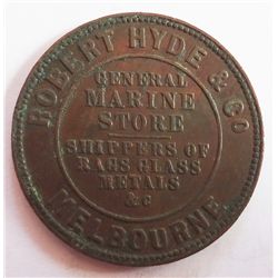 Andrews 281. Hyde, Robert and Co Melbourne, Victoria 1857 Halfpenny