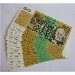 Australia 1993 Fraser-Evans $50 Consecutive Run of 17