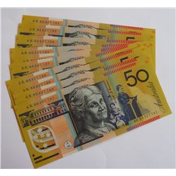 Australia 1995 Fraser-Evans $50 Consecutive Run of 10