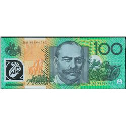 Australia 1996 Fraser-Evans $100 Test Note BO96 Prefix