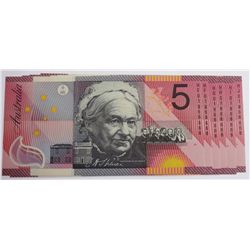 Australia 2001 Macfarlane-Evans $5 Set of 6 RADAR Notes